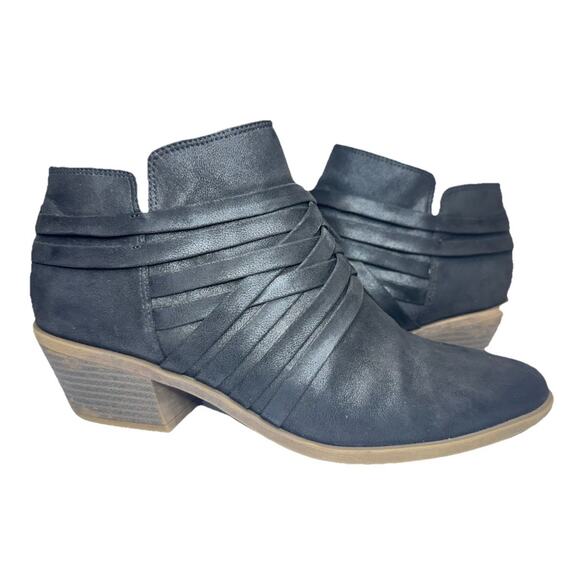 Black Ankle Boots Womens Sz 9 Strappy Lifestride Prairie Low Block Heel • EUC - Picture 8 of 8